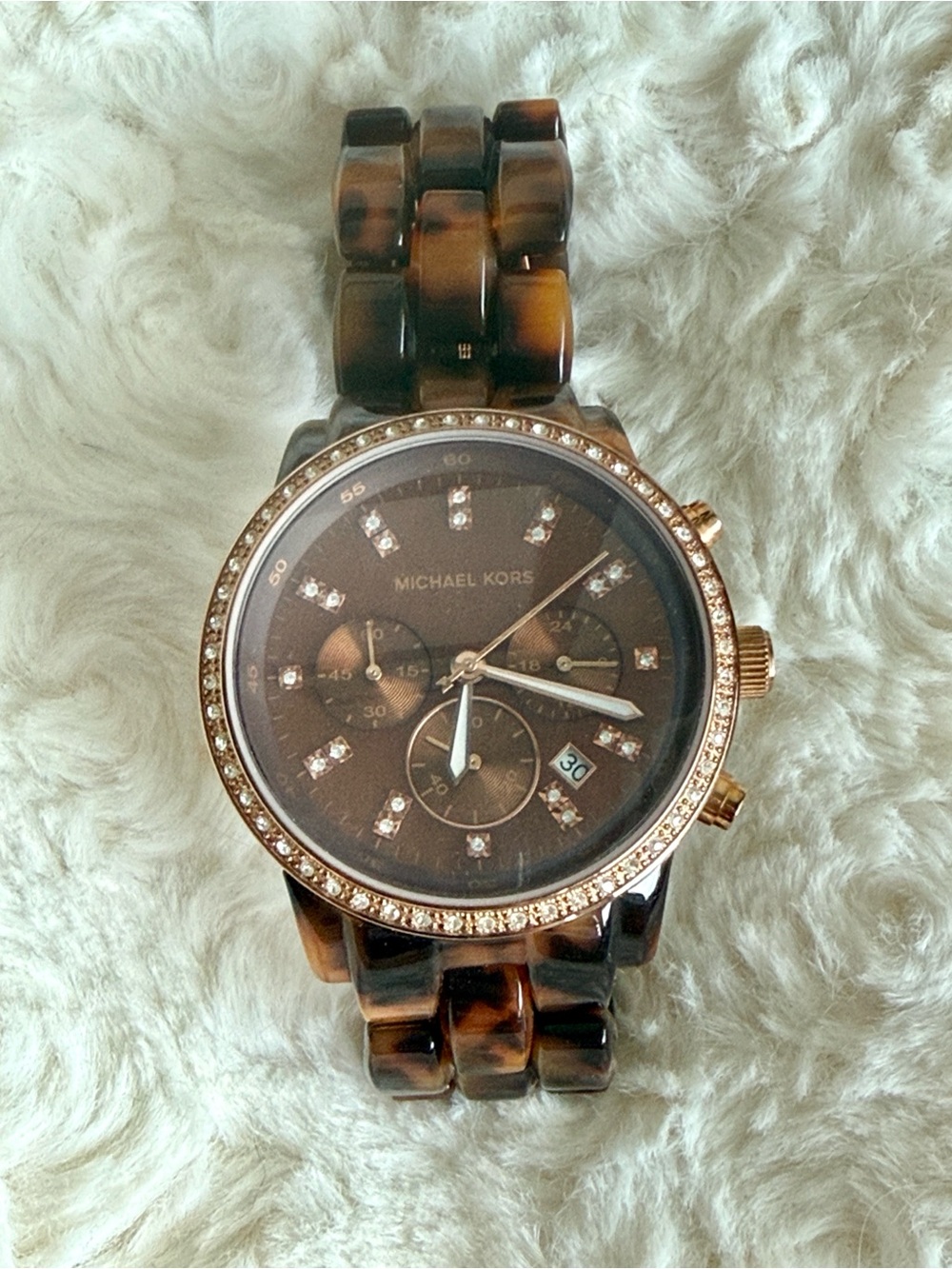 Michael Kors Showstopper MK5366 Women’s Tortoiseshell Brown Chronograph Watch